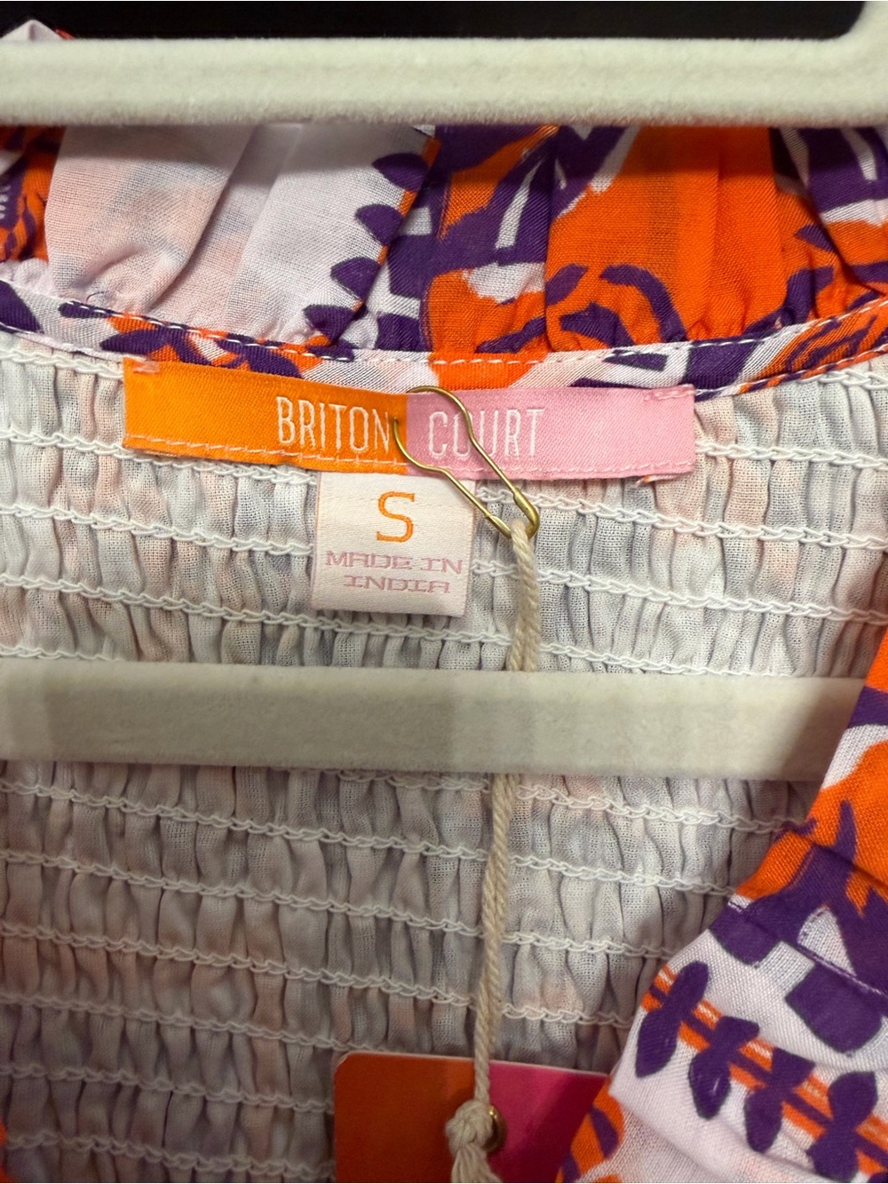 Tiger Game Day Maxi Dress | Orange & Purple Smocked V Neck with Pockets - Picture 8 of 9